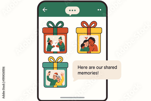 Celebrating moments with friends through shared memories in a chat application
