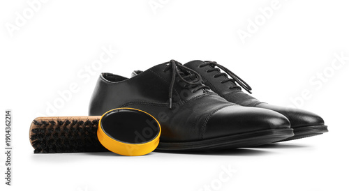Shoe polish with brush and ...