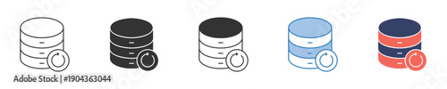 Conceptual illustration of a database icon demonstrating data refresh and synchronization processes, essential for modern information management systems and data integrity