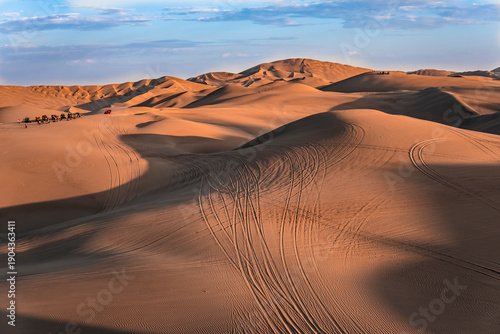 sand dunes in the ica desert named huacachina