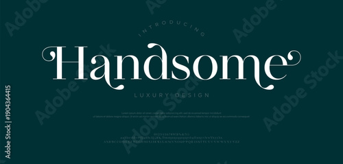 Handsome Elegant alphabet beauty logo font. Classic beautiful Modern luxury Serif Letter Minimal Fashion. Typography decoration logotype fonts, wedding, logos. vector illustration

