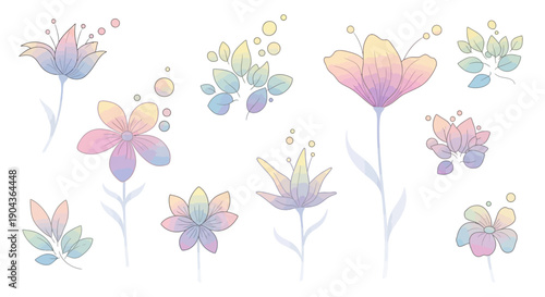 Soft watercolor-style floral illustration featuring delicate flowers and pastel tones, creating a gentle and romantic atmosphere. This artwork is ideal for wedding designs, greeting cards, stationery,
