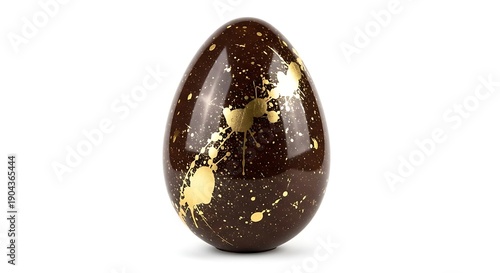 Luxury Dark Chocolate Easter Egg with Gold Paint Splash