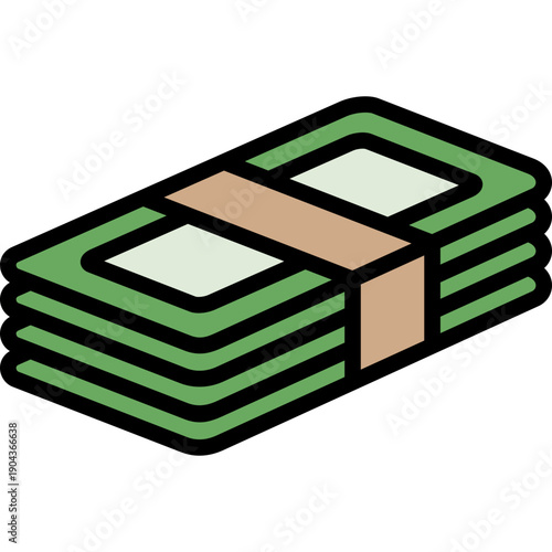 Money Buck icon in Line Style