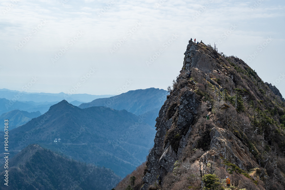 Obraz premium Climbing Mt. Ishizuchi, Ehime, Japan