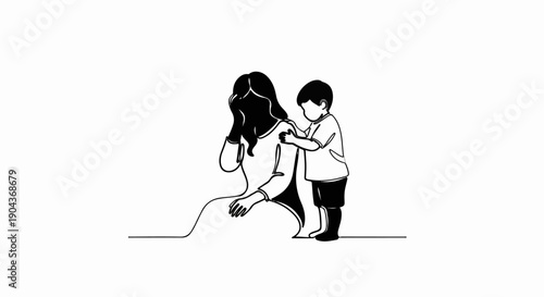 A child offers comfort to a distressed adult with a tender touch