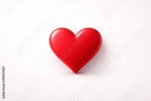Wallpaper Mural Single red heart symbol isolated on clean white background. Torontodigital.ca