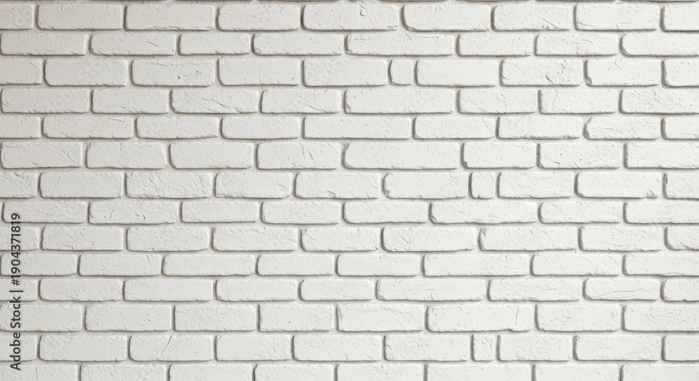 Obraz premium White brick wall texture seamless background for construction design architecture close-up minimal clean surface pattern