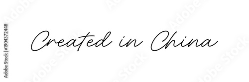Thin monoline script signature style text Created in China