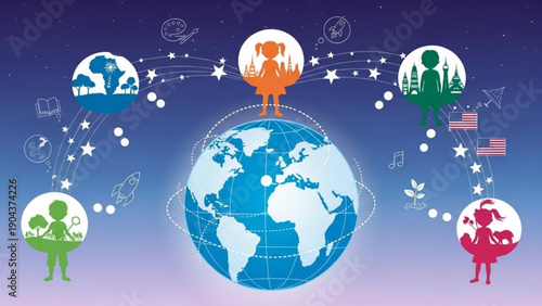 Global connections and international relationships with people from different countries