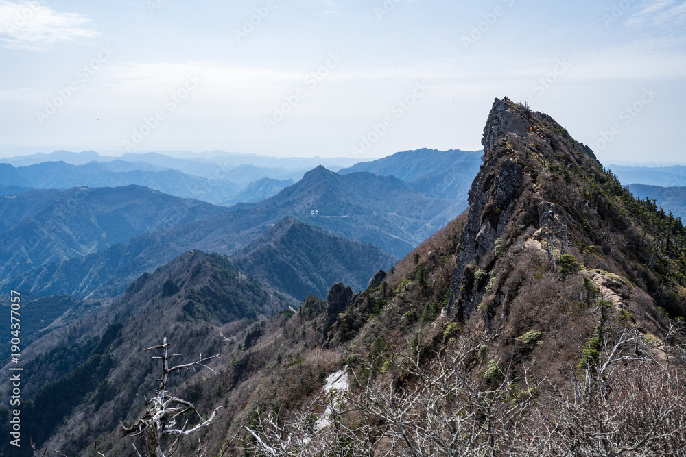 Fototapeta premium Climbing Mt. Ishizuchi, Ehime, Japan