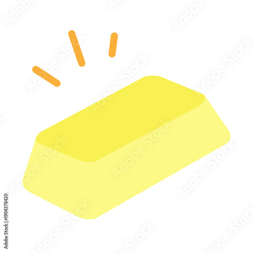 Gold Bar Vector Flat Icon Design