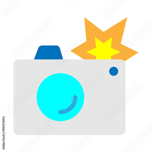 Flash Camera Vector Flat Icon Design