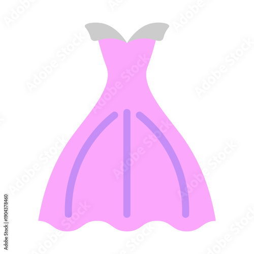 Fashion Dress Vector Flat Icon Design