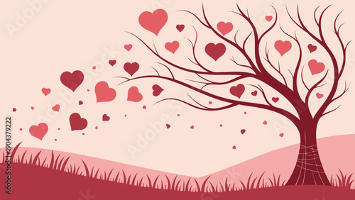 Happy Valentine’s Day Illustration of Interracial Couple Hands Forming Heart Shape with Roses, Love Symbols, and Romantic Greeting Card Design background landscapes 