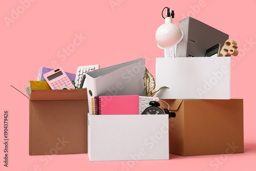 Cardboard moving boxes with...