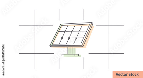 Modern Solar Panel for Renewable Energy Generation, isolated white background.