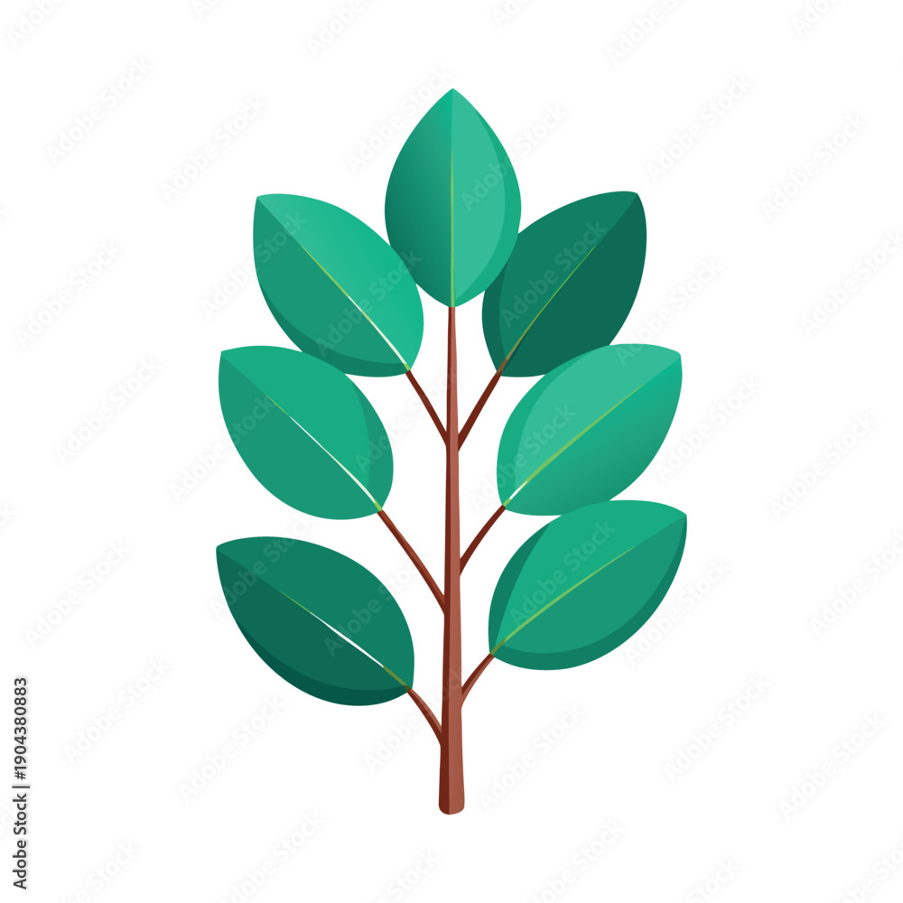 Fototapeta premium vector illustration of a green leafy branch