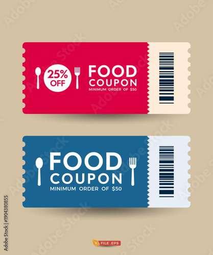 Restaurant Promotional Gift Voucher with Minimalist Flat Design Style