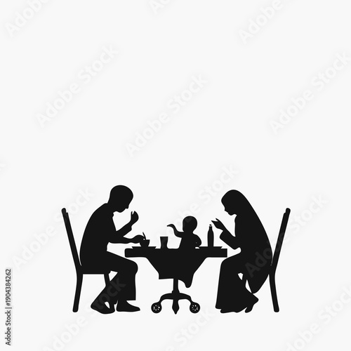 silhouettes of people in cafe