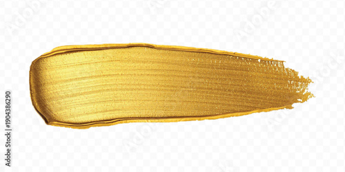 realistic 3d smooth glossy gold paint or lipstick swatch smear smudge in different style isolated on transparent background	
