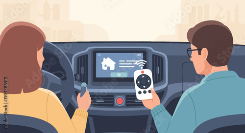 Couple controls smart home remotely from car's dashboard display