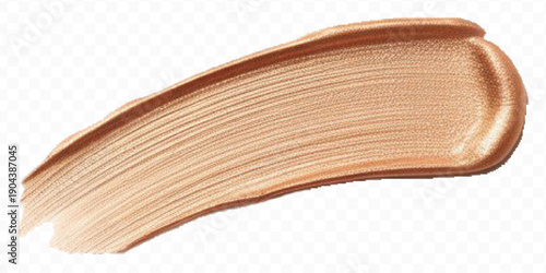realistic 3d smooth glossy gold paint or lipstick swatch smear smudge in different style isolated on transparent background	
