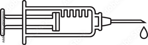 Medical syringe vector icon, vaccination and injection illustration isolated on white