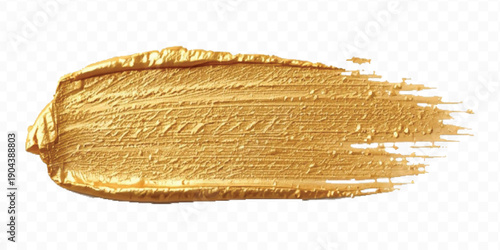 realistic 3d smooth glossy gold paint or lipstick swatch smear smudge in different style isolated on transparent background	
