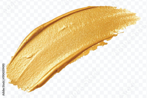realistic 3d smooth glossy gold paint or lipstick swatch smear smudge in different style isolated on transparent background	
