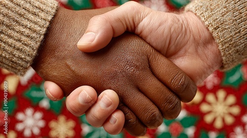 Collaborative Handshake Gesture Between Two People – Tactile Visual for Inclusive Teamwork, Digital Wellness, and AI-Driven Branding