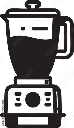Blender vector icon: kitchen appliance, smoothie maker, food processor eps silhouette