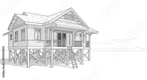 sketch of house