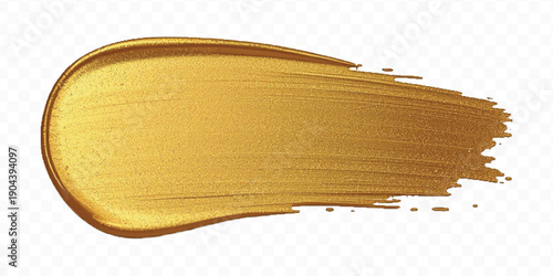 realistic 3d smooth glossy gold paint or lipstick swatch smear smudge in different style isolated on transparent background	
