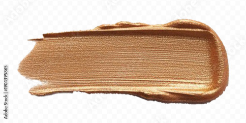realistic 3d smooth glossy gold paint or lipstick swatch smear smudge in different style isolated on transparent background	
