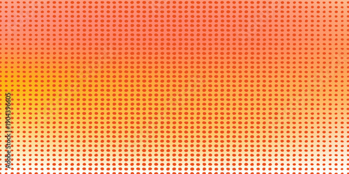 Red LED panel light with screen overlay and digital grid board effect. 3D concert stage texture or television studio pattern. Neon dot glow or abstract halftone points for technology art displays.