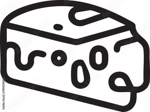 Cheese vector icon: swiss cheese illustration, outline style eps silhouette