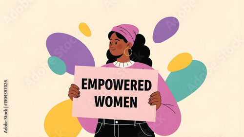 Women Empowerment with Abstract Shapes