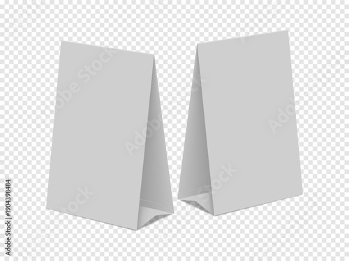 table tent mockups blank on transparent background