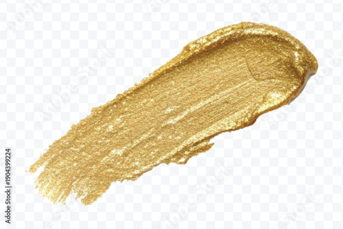 realistic 3d smooth glossy gold paint or lipstick swatch smear smudge in different style isolated on transparent background	
