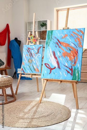 Stylish interior of painter...