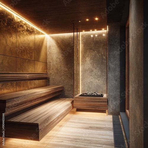Luxury male sauna relaxation, wellness and self care concept, immersive spa lifestyle, POV perspective
