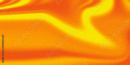 Abstract orange background illustration features flowing silk waves of gold and yellow satin fabric with a soft motion curve texture and vector light design