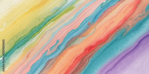 Abstract colorful watercolor background with rainbow paint textures and soft flowing patterns suitable for wallpaper, fabric, and artistic design