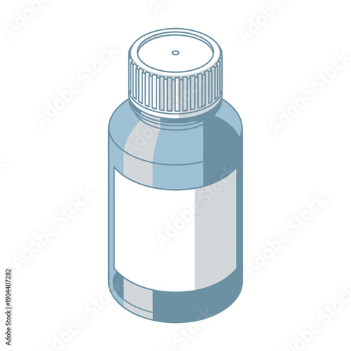 Small clear plastic bottle with a screw cap and blank label.