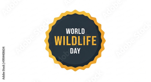 World wildlife day awareness logo with yellow and white text on dark blue background