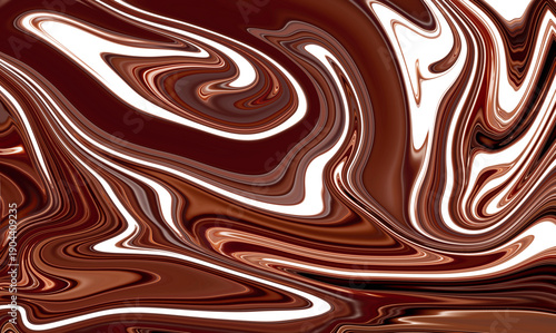Swirling chocolate and cream abstract patterns blend rich browns and warm beige tones in smooth, flowing motion, creating a luxurious, elegant, and visually indulgent composition ideal for modern 
