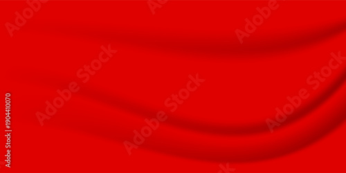 Red luxury silk cloth or satin texture with copy text space. Elegant Red silk satin vector background.
