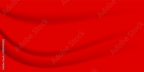 Red luxury silk cloth or satin texture with copy text space. Elegant Red silk satin vector background.