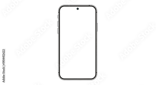  Flat vector icon of a smartphone with blank screen